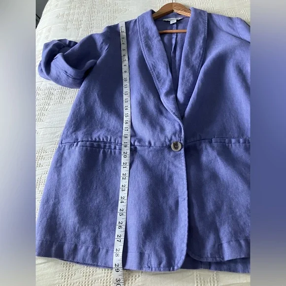 COLDWATER CREEK Lavender Linen Blazer and Straight Leg Pant Set Size 18W - Picture 5 of 14